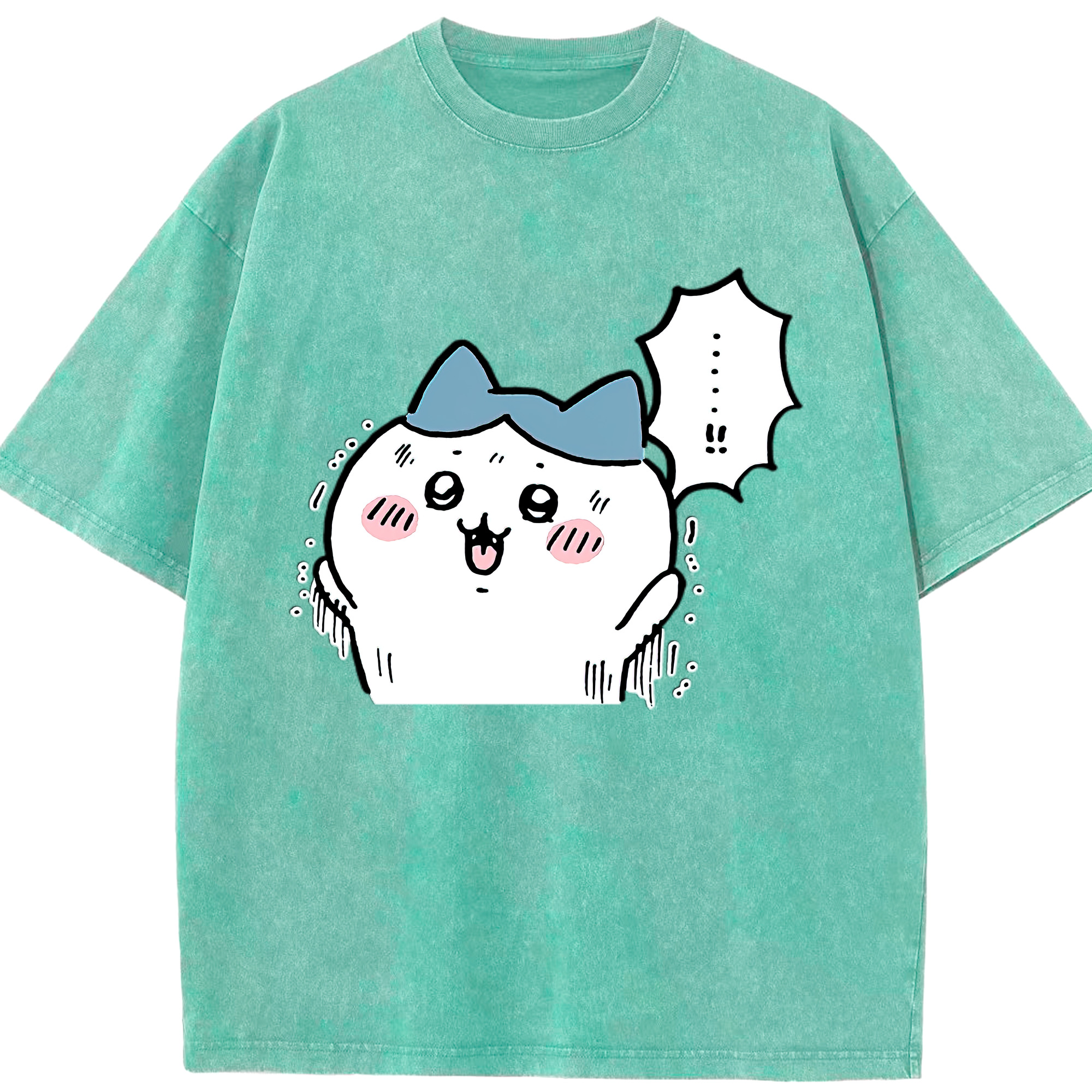 （画像用） ちいかわ ハチワレ Chii-kawa hachiware 綿100% ヴィンテージ風 半袖Tシャツ（フロントプリント）